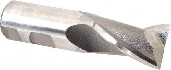 Niagara Cutter - 1-1/8", 1-5/8" LOC, 1" Shank Diam, 4-1/8" OAL, 2 Flute, Cobalt Square End Mill - Single End, Uncoated, Spiral Flute, 30° Helix, Centercutting, Right Hand Cut, Right Hand Flute, Series SP205 - Eagle Tool & Supply