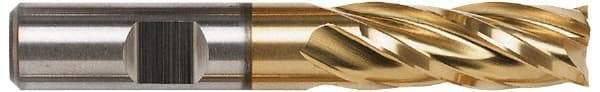 Niagara Cutter - 2", 2" LOC, 1-1/4" Shank Diam, 4-1/2" OAL, 6 Flute, Cobalt Square End Mill - Single End, Uncoated, Spiral Flute, 30° Helix, Centercutting, Right Hand Cut, Right Hand Flute, Series SPC408 - Eagle Tool & Supply