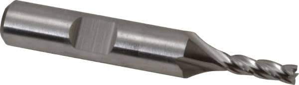 Niagara Cutter - 5/32", 1/2" LOC, 3/8" Shank Diam, 2-3/8" OAL, 4 Flute, Cobalt Square End Mill - Single End, Uncoated, Spiral Flute, 30° Helix, Centercutting, Right Hand Cut, Right Hand Flute, Series SPC408 - Eagle Tool & Supply
