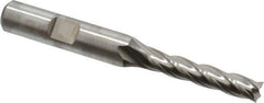 Niagara Cutter - 1/4", 1-1/4" LOC, 3/8" Shank Diam, 3-1/16" OAL, 4 Flute, Cobalt Square End Mill - Single End, Uncoated, Spiral Flute, 30° Helix, Centercutting, Right Hand Cut, Right Hand Flute, Series SPC408 - Eagle Tool & Supply