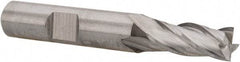 Niagara Cutter - 5/16", 3/4" LOC, 3/8" Shank Diam, 2-1/2" OAL, 4 Flute, Cobalt Square End Mill - Single End, Uncoated, Spiral Flute, 30° Helix, Centercutting, Right Hand Cut, Right Hand Flute, Series SPC408 - Eagle Tool & Supply