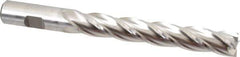 Niagara Cutter - 5/8", 4" LOC, 5/8" Shank Diam, 6-1/8" OAL, 4 Flute, Cobalt Square End Mill - Single End, Uncoated, Spiral Flute, 30° Helix, Centercutting, Right Hand Cut, Right Hand Flute, Series SPC408 - Eagle Tool & Supply