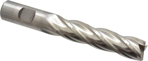 Niagara Cutter - 3/4", 3" LOC, 3/4" Shank Diam, 5-1/4" OAL, 4 Flute, Cobalt Square End Mill - Single End, Uncoated, Spiral Flute, 30° Helix, Centercutting, Right Hand Cut, Right Hand Flute, Series SPC408 - Eagle Tool & Supply