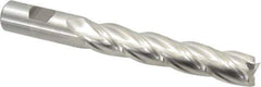 Niagara Cutter - 3/4", 4" LOC, 3/4" Shank Diam, 6-1/4" OAL, 4 Flute, Cobalt Square End Mill - Single End, Uncoated, Spiral Flute, 30° Helix, Centercutting, Right Hand Cut, Right Hand Flute, Series SPC408 - Eagle Tool & Supply