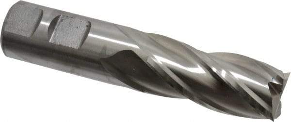 Niagara Cutter - 7/8", 1-7/8" LOC, 7/8" Shank Diam, 4-1/8" OAL, 4 Flute, Cobalt Square End Mill - Single End, Uncoated, Spiral Flute, 30° Helix, Centercutting, Right Hand Cut, Right Hand Flute, Series SPC408 - Eagle Tool & Supply