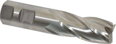 Niagara Cutter - 1", 2" LOC, 1" Shank Diam, 4-1/2" OAL, 4 Flute, Cobalt Square End Mill - Single End, Uncoated, Spiral Flute, 30° Helix, Centercutting, Right Hand Cut, Right Hand Flute, Series SPC408 - Eagle Tool & Supply