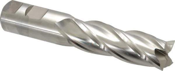 Niagara Cutter - 1", 3" LOC, 1" Shank Diam, 5-1/2" OAL, 4 Flute, Cobalt Square End Mill - Single End, Uncoated, Spiral Flute, 30° Helix, Centercutting, Right Hand Cut, Right Hand Flute, Series SPC408 - Eagle Tool & Supply