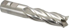 Niagara Cutter - 1", 3" LOC, 1" Shank Diam, 5-1/2" OAL, 4 Flute, Cobalt Square End Mill - Single End, Uncoated, Spiral Flute, 30° Helix, Centercutting, Right Hand Cut, Right Hand Flute, Series SPC408 - Eagle Tool & Supply