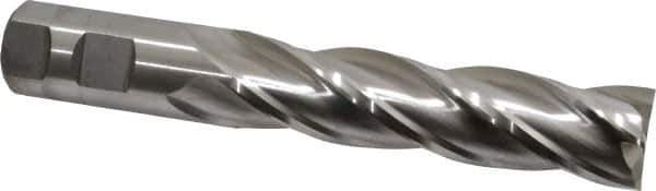 Niagara Cutter - 1", 4" LOC, 1" Shank Diam, 6-1/2" OAL, 4 Flute, Cobalt Square End Mill - Single End, Uncoated, Spiral Flute, 30° Helix, Centercutting, Right Hand Cut, Right Hand Flute, Series SPC408 - Eagle Tool & Supply