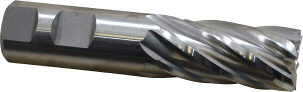 Niagara Cutter - 1", 2" LOC, 1" Shank Diam, 4-1/2" OAL, 6 Flute, Cobalt Square End Mill - Single End, Uncoated, Spiral Flute, 30° Helix, Centercutting, Right Hand Cut, Right Hand Flute, Series SPC408 - Eagle Tool & Supply
