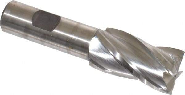 Niagara Cutter - 1", 1-7/8" LOC, 3/4" Shank Diam, 4-1/8" OAL, 4 Flute, Cobalt Square End Mill - Single End, Uncoated, Spiral Flute, 30° Helix, Centercutting, Right Hand Cut, Right Hand Flute, Series SPC408 - Eagle Tool & Supply