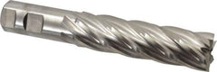 Niagara Cutter - 1-1/8", 4" LOC, 1" Shank Diam, 6-1/2" OAL, 6 Flute, Cobalt Square End Mill - Single End, Uncoated, Spiral Flute, 30° Helix, Centercutting, Right Hand Cut, Right Hand Flute, Series SPC408 - Eagle Tool & Supply
