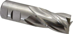 Niagara Cutter - 1-1/4", 2" LOC, 1-1/4" Shank Diam, 4-1/2" OAL, 4 Flute, Cobalt Square End Mill - Single End, Uncoated, Spiral Flute, 30° Helix, Centercutting, Right Hand Cut, Right Hand Flute, Series SPC408 - Eagle Tool & Supply