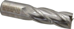 Niagara Cutter - 1-1/4", 3" LOC, 1-1/4" Shank Diam, 5-1/2" OAL, 4 Flute, Cobalt Square End Mill - Single End, Uncoated, Spiral Flute, 30° Helix, Centercutting, Right Hand Cut, Right Hand Flute, Series SPC408 - Eagle Tool & Supply