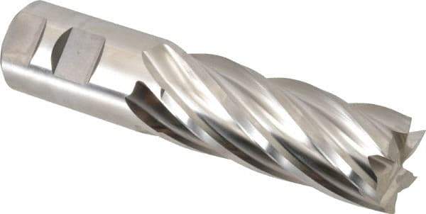 Niagara Cutter - 1-1/4", 3" LOC, 1-1/4" Shank Diam, 5-1/2" OAL, 6 Flute, Cobalt Square End Mill - Single End, Uncoated, Spiral Flute, 30° Helix, Centercutting, Right Hand Cut, Right Hand Flute, Series SPC408 - Eagle Tool & Supply