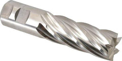 Niagara Cutter - 1-1/4", 3" LOC, 1-1/4" Shank Diam, 5-1/2" OAL, 6 Flute, Cobalt Square End Mill - Single End, Uncoated, Spiral Flute, 30° Helix, Centercutting, Right Hand Cut, Right Hand Flute, Series SPC408 - Eagle Tool & Supply
