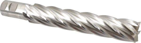 Niagara Cutter - 1-1/2", 8" LOC, 1-1/4" Shank Diam, 10-1/2" OAL, 6 Flute, Cobalt Square End Mill - Single End, Uncoated, Spiral Flute, 30° Helix, Centercutting, Right Hand Cut, Right Hand Flute, Series SPC408 - Eagle Tool & Supply