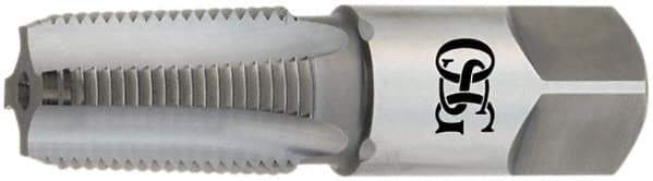 OSG - 1/8-27 NPT Thread, 4 Flute Standard Pipe Tap - 2-1/8" OAL, 3/4" Thread Length, 5/16" Shank Diam, TiCN Finish, High Speed Steel - Exact Industrial Supply