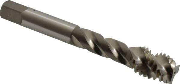 OSG - 1/2-13 UNC 3 Flute Modified Bottoming Spiral Flute Tap - Vanadium High Speed Steel, Bright Finish, 3-3/8" OAL, Right Hand Flute, Right Hand Thread, Oversize, H11 - Eagle Tool & Supply
