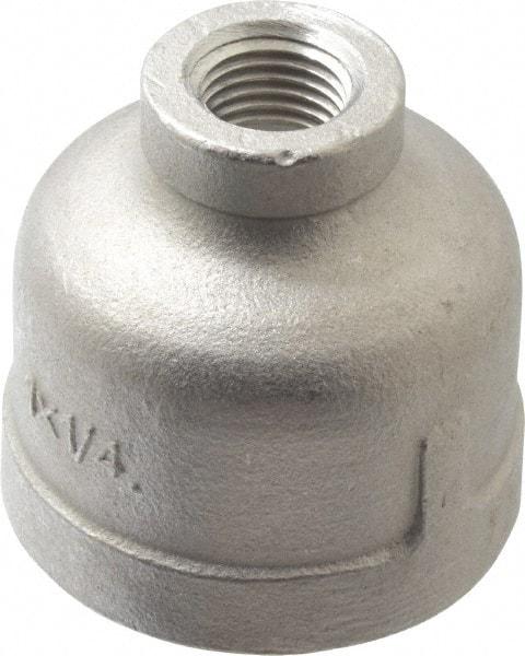 Merit Brass - 1 x 1/4" Grade 304 Stainless Steel Pipe Reducer Coupling - FNPT x FNPT End Connections, 150 psi - Eagle Tool & Supply