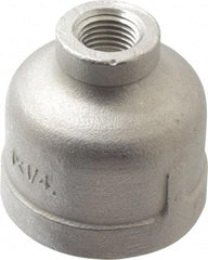 Merit Brass - 1 x 1/4" Grade 304 Stainless Steel Pipe Reducer Coupling - FNPT x FNPT End Connections, 150 psi - Eagle Tool & Supply