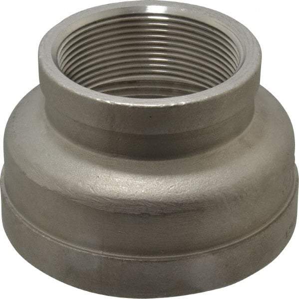 Merit Brass - 3 x 2" Grade 304 Stainless Steel Pipe Reducer Coupling - FNPT x FNPT End Connections, 150 psi - Eagle Tool & Supply