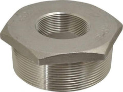 Merit Brass - 4 x 2" Grade 304 Stainless Steel Pipe Hex Bushing - MNPT x FNPT End Connections, 150 psi - Eagle Tool & Supply