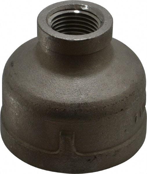 Merit Brass - 1-1/2 x 1/2" Grade 316 Stainless Steel Pipe Reducer Coupling - FNPT x FNPT End Connections, 150 psi - Eagle Tool & Supply