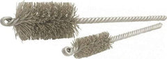 Brush Research Mfg. - 1.135" Diam Helical Nylon Tube Brush - Double Spiral, 0.022" Filament Diam, 2" Brush Length, 8" OAL, 0.31" Diam Steel Shank - Eagle Tool & Supply