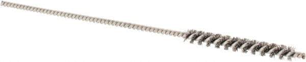 Brush Research Mfg. - 1/8" Diam Helical Stainless Steel Tube Brush - Single Spiral, 0.003" Filament Diam, 1" Brush Length, 3" OAL - Eagle Tool & Supply