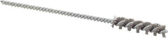 Brush Research Mfg. - 0.275" Diam Helical Nylon Tube Brush - Single Spiral, 0.018" Filament Diam, 1-1/4" Brush Length, 4-1/2" OAL, 0.112" Diam Steel Shank - Eagle Tool & Supply