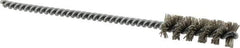 Brush Research Mfg. - 0.413" Diam Helical Nylon Tube Brush - Single Spiral, 0.018" Filament Diam, 1-1/4" Brush Length, 4-1/2" OAL, 0.14" Diam Steel Shank - Eagle Tool & Supply