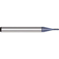 Titan USA - Ball End Mills; Mill Diameter (Decimal Inch): 0.1040 ; Number of Flutes: 4 ; Length of Cut (Inch): 5/16 ; Length of Cut (Decimal Inch): 0.3120 ; Material: Solid Carbide ; Overall Length (Inch): 1-1/2 - Exact Industrial Supply