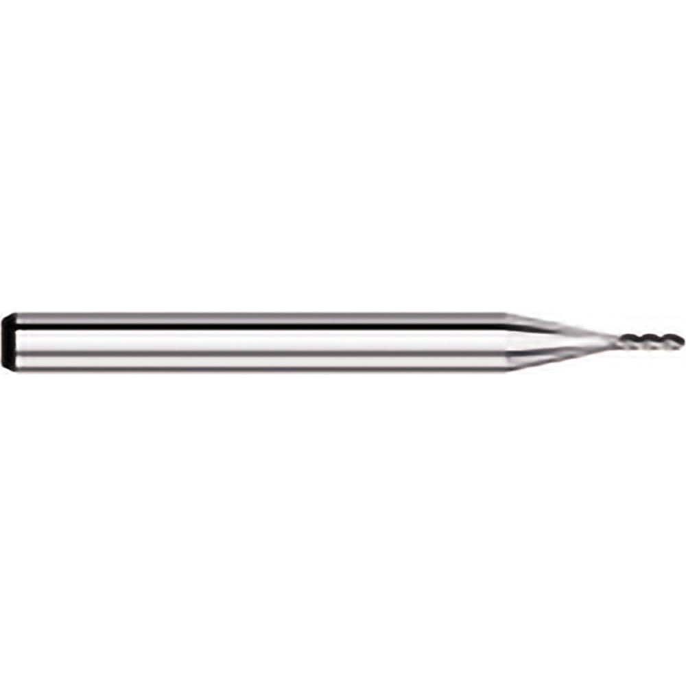Titan USA - Ball End Mills; Mill Diameter (Decimal Inch): 0.1050 ; Number of Flutes: 4 ; Length of Cut (mm): 8.00 ; Length of Cut (Decimal Inch): 0.3150 ; Material: Solid Carbide ; Overall Length (Inch): 1-1/2 - Exact Industrial Supply