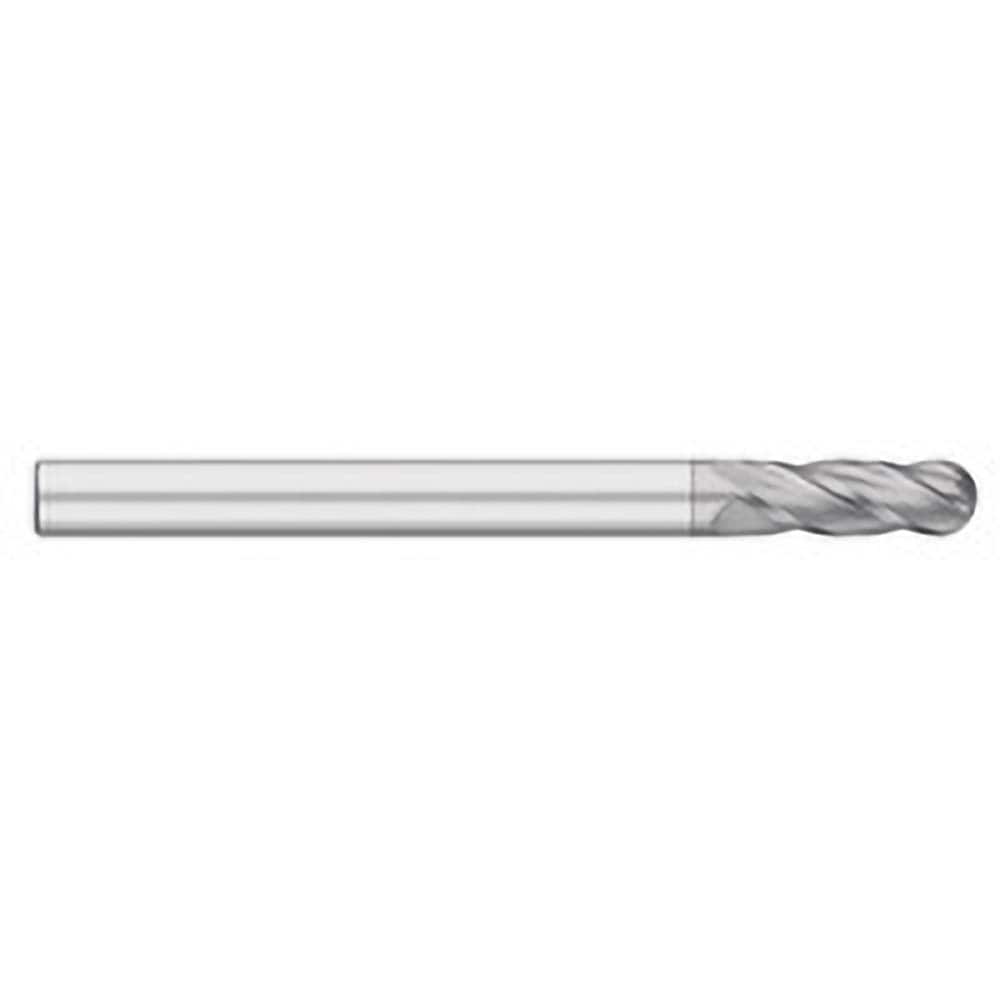 Titan USA - Ball End Mills; Mill Diameter (Inch): 1/2 ; Mill Diameter (Decimal Inch): 0.5000 ; Number of Flutes: 4 ; Length of Cut (Inch): 1-1/2 ; Length of Cut (Decimal Inch): 1.5000 ; Material: Solid Carbide - Exact Industrial Supply