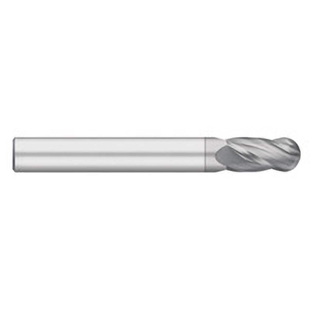 Titan USA - Ball End Mills; Mill Diameter (Inch): 1/8 ; Mill Diameter (Decimal Inch): 0.1250 ; Number of Flutes: 4 ; Length of Cut (Inch): 3/4 ; Length of Cut (Decimal Inch): 0.7500 ; Material: Solid Carbide - Exact Industrial Supply