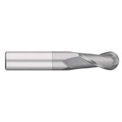 Titan USA - Ball End Mills; Mill Diameter (Inch): 1/8 ; Mill Diameter (Decimal Inch): 0.1250 ; Number of Flutes: 2 ; Length of Cut (Inch): 1/2 ; Length of Cut (Decimal Inch): 0.5000 ; Material: Solid Carbide - Exact Industrial Supply