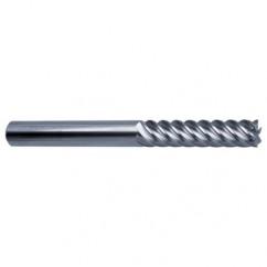 8mm Dia. - 100mm OAL - 45° Helix Bright Carbide End Mill - 6 FL - Eagle Tool & Supply
