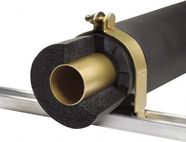 Klo-Shure - 4-1/8" Pipe, Zinc Plated Steel Strut Mount Insulation Coupling - Trivalent Zinc & Yellow - Eagle Tool & Supply