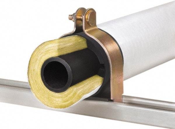 Klo-Shure - 1" Pipe, Zinc Plated Steel Strut Mount Insulation Coupling - Trivalent Zinc & Yellow - Eagle Tool & Supply