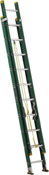 Louisville - 20' High, Type I Rating, Fiberglass Industrial Extension Ladder - Eagle Tool & Supply
