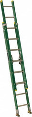 Louisville - 16' High, Type I Rating, Fiberglass Industrial Extension Ladder - Eagle Tool & Supply