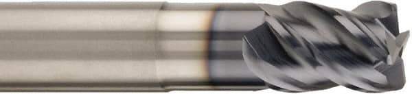 SGS - 8mm, 4 Flute, Single End, Solid Carbide, 1mm Corner Radius End Mill - 63mm OAL, Right Hand Flute, 10mm LOC, Right Hand Cut, 25mm Extended Reach - Eagle Tool & Supply