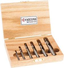 SGS - 1/8 to 1/2", 3 Flute Square End Mill Set - Uncoated, Solid Carbide, Single End, 1/8, 3/16, 1/4, 5/16, 3/8, 1/2" Shank Diam, Centercutting - Eagle Tool & Supply