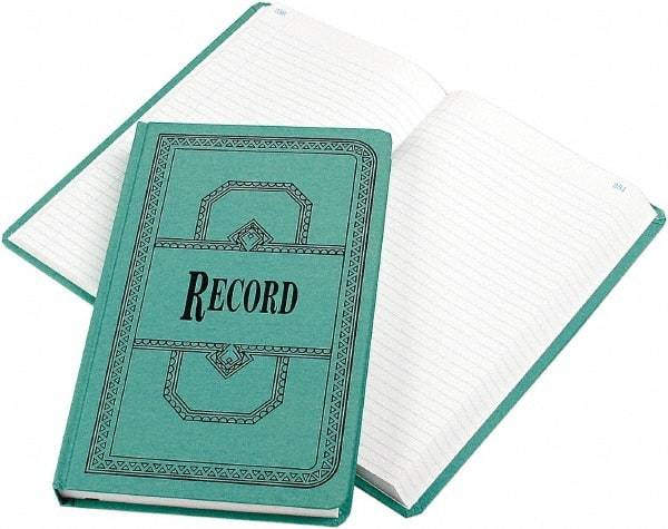 Boorum & Pease - 500 Sheet, 12-1/8 x 7-5/8", Record Rule Record/Account Book - Blue - Eagle Tool & Supply