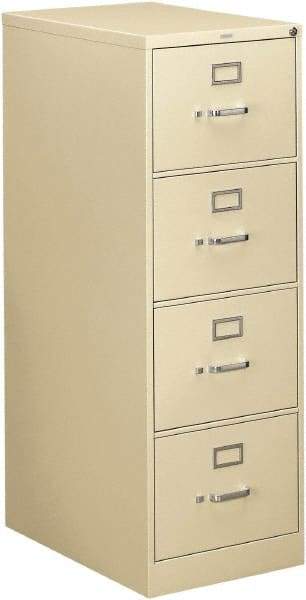 Hon - 18-1/4" Wide x 52" High x 26-1/2" Deep, 4 Drawer Vertical File - Steel, Putty - Eagle Tool & Supply