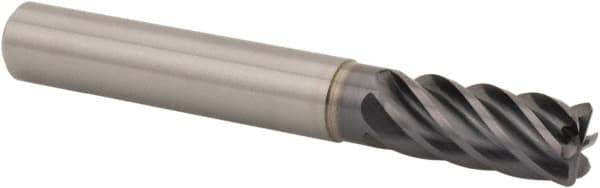 Kennametal - 12mm, 6 Flute, Single End, Solid Carbide, 3mm Corner Radius End Mill - 84mm OAL, 38° Helix, Right Hand Flute, 26mm LOC, Right Hand Cut, 36mm Extended Reach - Eagle Tool & Supply