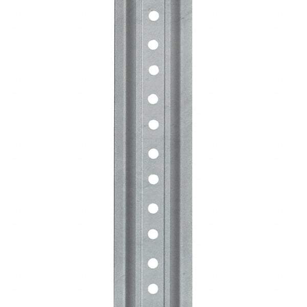 Nucor - 12' High, Galvanized Traffic Sign Post - Steel, 3/8" Hole Diam, Silver - Eagle Tool & Supply