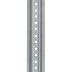 Nucor - 12' High, Galvanized Traffic Sign Post - Steel, 3/8" Hole Diam, Silver - Eagle Tool & Supply