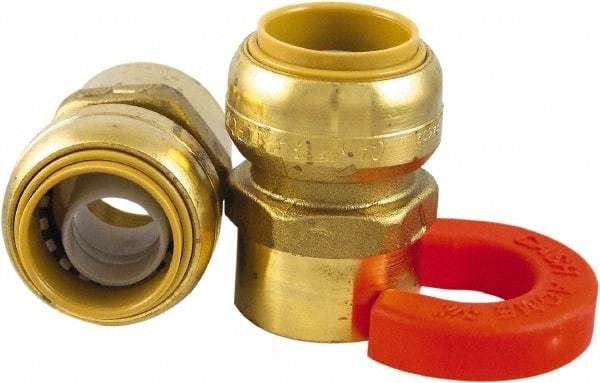 SharkBite - 3/4" Outside Diam, Metal Push-to-Connect Tube Female Connector - 200 Max psi, Tube to Female NPT Connection, Brass O-Ring - Eagle Tool & Supply